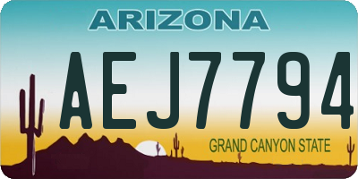 AZ license plate AEJ7794
