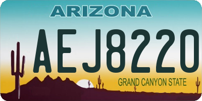 AZ license plate AEJ8220