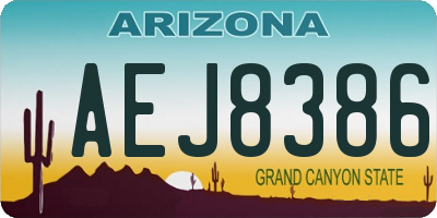AZ license plate AEJ8386