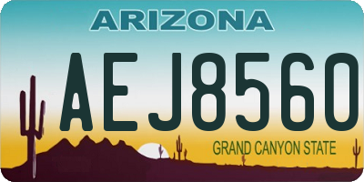 AZ license plate AEJ8560