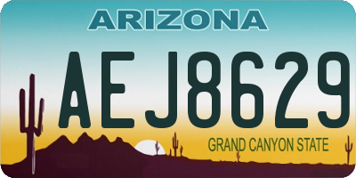 AZ license plate AEJ8629