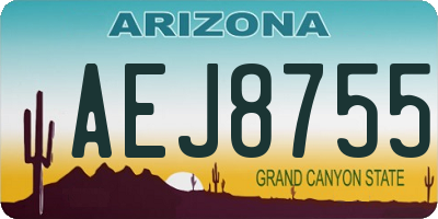 AZ license plate AEJ8755