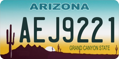 AZ license plate AEJ9221