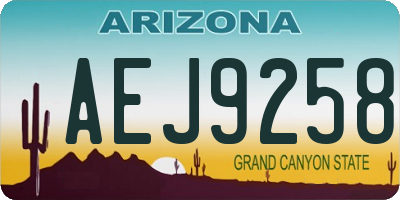AZ license plate AEJ9258