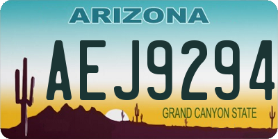 AZ license plate AEJ9294