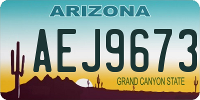 AZ license plate AEJ9673