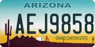 AZ license plate AEJ9858