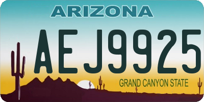 AZ license plate AEJ9925