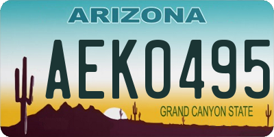 AZ license plate AEK0495