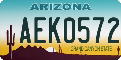 AZ license plate AEK0572
