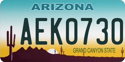 AZ license plate AEK0730