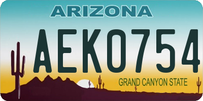 AZ license plate AEK0754