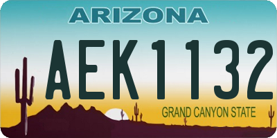 AZ license plate AEK1132