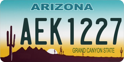 AZ license plate AEK1227