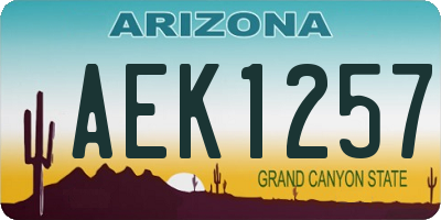 AZ license plate AEK1257