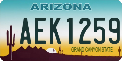 AZ license plate AEK1259