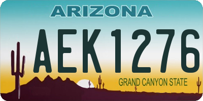 AZ license plate AEK1276