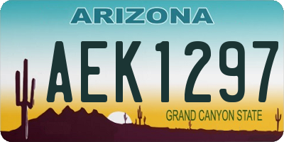 AZ license plate AEK1297