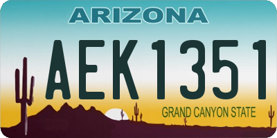 AZ license plate AEK1351