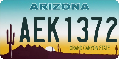 AZ license plate AEK1372