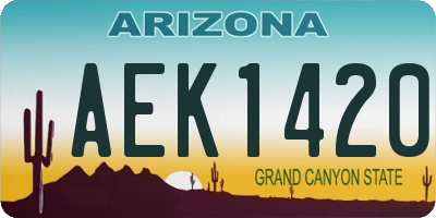 AZ license plate AEK1420