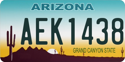 AZ license plate AEK1438