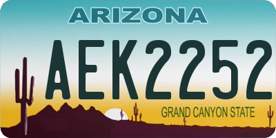 AZ license plate AEK2252