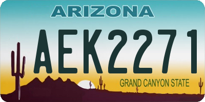 AZ license plate AEK2271