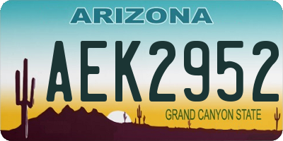 AZ license plate AEK2952
