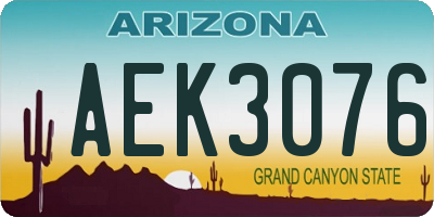 AZ license plate AEK3076