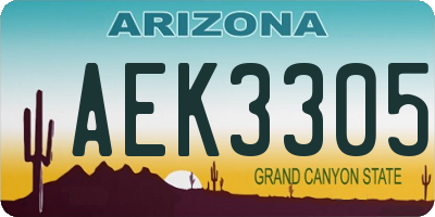 AZ license plate AEK3305