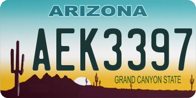AZ license plate AEK3397