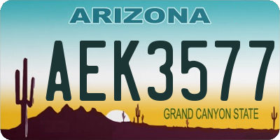 AZ license plate AEK3577