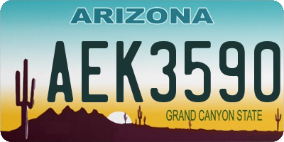 AZ license plate AEK3590