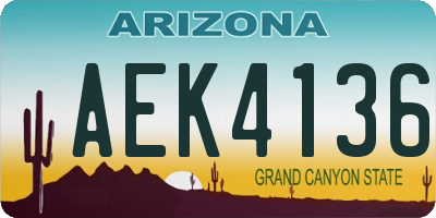 AZ license plate AEK4136
