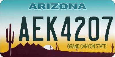 AZ license plate AEK4207