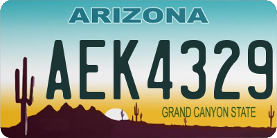 AZ license plate AEK4329