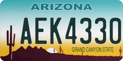 AZ license plate AEK4330