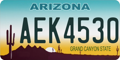 AZ license plate AEK4530