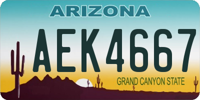 AZ license plate AEK4667