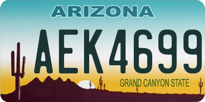 AZ license plate AEK4699