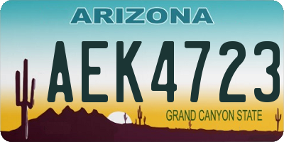 AZ license plate AEK4723
