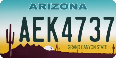 AZ license plate AEK4737
