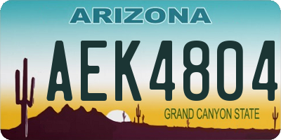 AZ license plate AEK4804