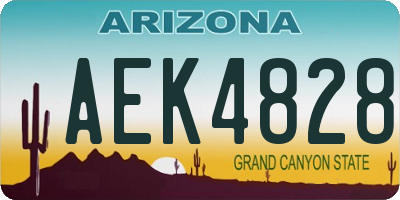 AZ license plate AEK4828