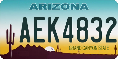 AZ license plate AEK4832