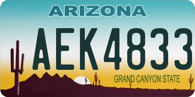 AZ license plate AEK4833