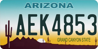 AZ license plate AEK4853