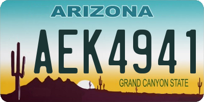 AZ license plate AEK4941