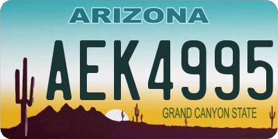 AZ license plate AEK4995